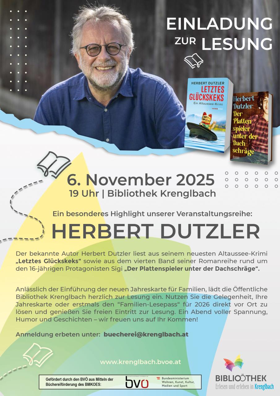 Herbert Dutzler Lesung Plakat